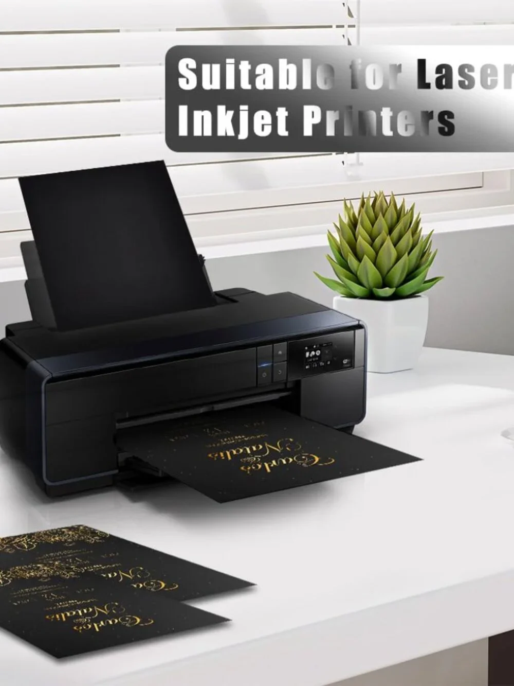 30 Sheets Black Cardstock, 8.5 x 11 Card Stock, 92lb/250gsm Thick Cover Stock, H